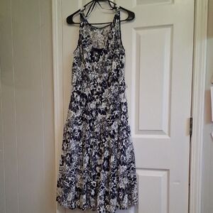 Floral Black and White Women's Dress